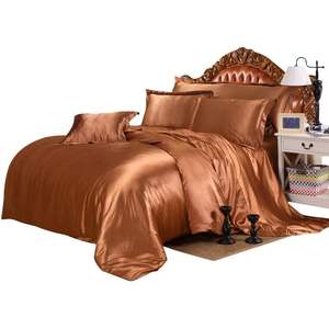 Juego de Sábanas de Satén Abp Collection, Tamaño Queen, 4 Piezas, Color Marrón Sólido, Bolsillos Profundos, Resistentes a las Arrugas, para Uso Doméstico - Product Image 1