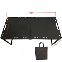 Table de camping portable en acier au carbone pour l'extérieur, pliable et multifonctionnelle, idéale pour les barbecues et les pique-niques, disponible en provenance d'outre-mer