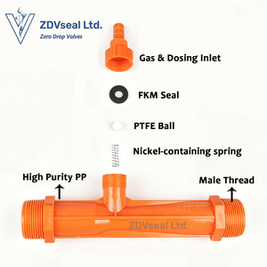 Inyector Venturi ZDVseal de Alta Calidad con Rosca Macho BSP DN25 PP, Tubo Mezclador de 1'' para <span class=keywords><strong>Agua</strong></span> y Gas - Product Image 3