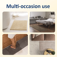Tapis de salle de bain antidérapant en microfibre chenille lavable, super doux et absorbant, tapis moelleux, tapis en peluche