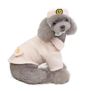 Venta al por mayor Otoño Invierno diseñador edición perro abrigo de gama alta mascota Cosplay ropa con estilo azafata Color sólido ropa para mascotas - Product Image 2