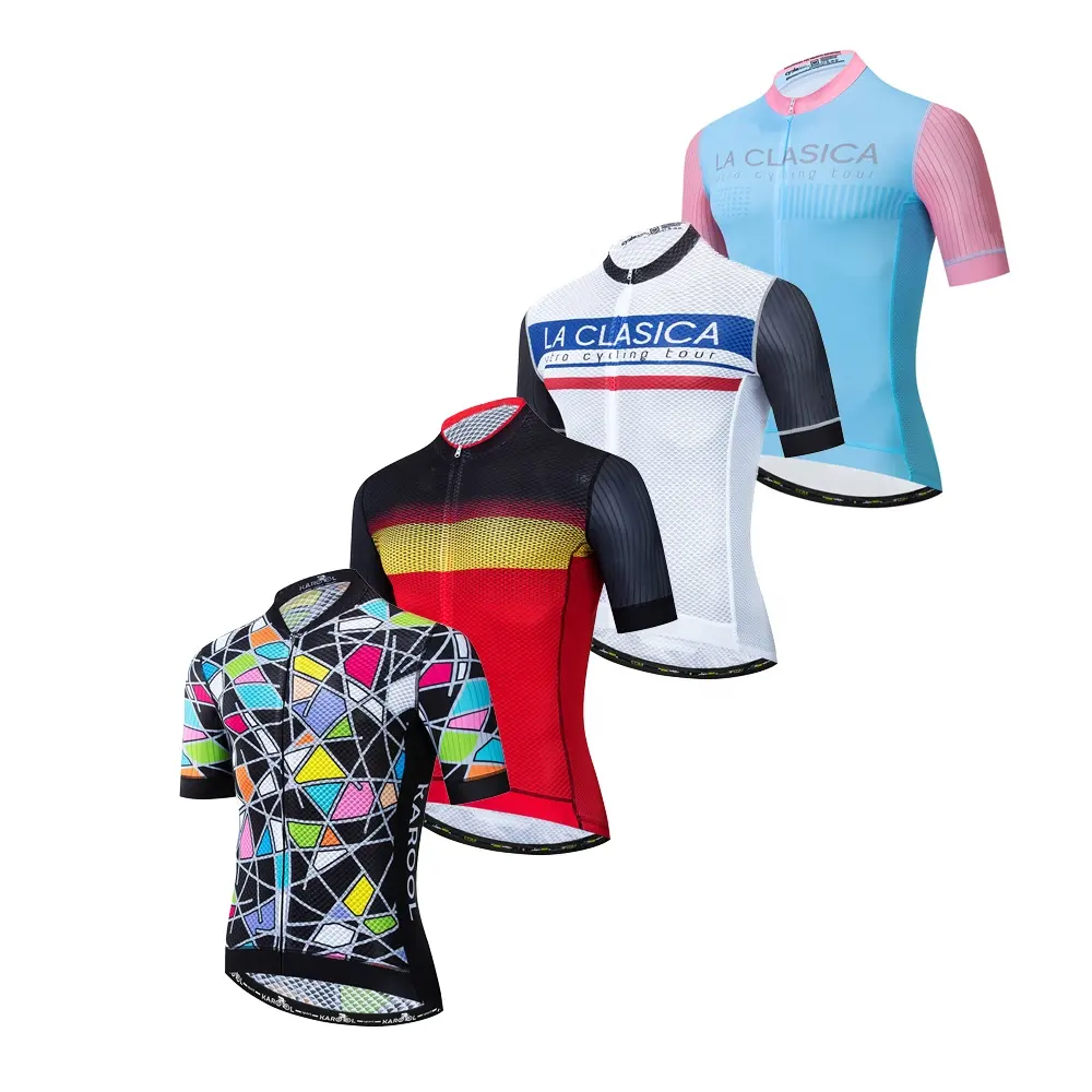 OEM Bền Cycling Jersey Ngoài Trời Mùa Hè Xe Đạp Mặc Vải Mát Quần Áo Đi Xe Đạp Đồng Phục Đàn Ông Phụ Nữ Xe Đạp Leo Núi Quần Áo