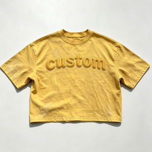 T-Shirt Personalizzata Ricamata 100% Cotone 300GSM, Maglietta Vintage Oversize a Maniche Corte per <span class=keywords><strong>Uomo</strong></span> - Product Image 4