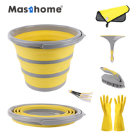Raclette de douche professionnelle en caoutchouc souple TPR Pro jaune-gris pour portes de douche en verre, sols et vitres