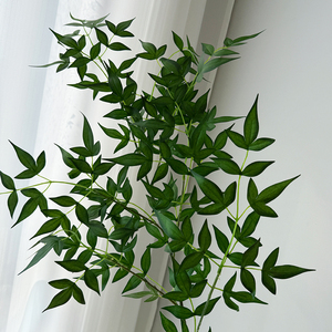 Feuilles de Nandina mates, fausses feuilles, feuilles d'érable hautement réalistes, branche ornementale de jardin, simulation de feuilles d'automne, vente en gros - Product Image 2