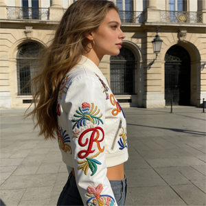 Custom Logo <strong>Women</strong> Embroidery Leather <strong>Jacket</strong> Breathable Anti-Wrinkle Eco-Friendly Premium Quality <strong>Lightweight</strong> <strong>Women</strong> <strong>Jacket</strong> - Product Image 2