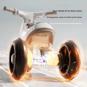 <span class=keywords><strong>Moto</strong></span> <span class=keywords><strong>électrique</strong></span> pour enfants, tricycle en plastique, télécommande, batterie rechargeable, voiture pour garçons et filles - Product Image 4