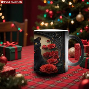 Taza Mágica Esmerilada de 11 oz, Taza de Cerámica Negra que Cambia de Color con el Calor, para Uso Diario - Product Image 2