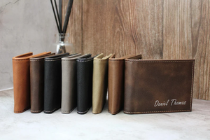 Wholesale Vintage Laser Engraved Pu Leather Money Holder <strong>Dad</strong> <strong>Wallet</strong> Custom Brown Men Trifold Laserable Leatherette <strong>Wallet</strong> - Product Image 2