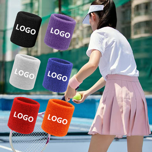 Factory Wholesale Custom Embroidered logo Woven Elastic Cotton Football Tennis Sports Wristband Sweatbands for Women Kids