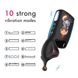 10 mode kuat Penis pria penundaan ejakulasi Glans pijat Stimulator dewasa untuk pria masturbasi cangkir mainan seks - Product Image 3