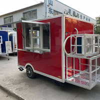 Camions de cuisine mobiles en fibre de verre personnalisés, chariots de vente, remorques pour la vente de snacks, de barbecue et de hot-dogs, avec des caractéristiques résistantes à la rouille