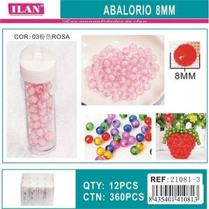 ILAN Abalorio Perline rotonde rosa da 8 mm per la creazione di gioielli - Product Image 3