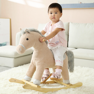 Cheval à bascule en peluche pour enfants de 2 à 6 ans, jouet d'intérieur, idéal comme cadeau pour garçons et filles - Product Image 4