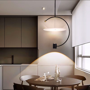 Creative Pendant <b>Light</b> Acrylic Lampshade Black Led Adjustable Height For Bedroom Cafe Bar Hotel <b>Lighting</b> - Product Image 4