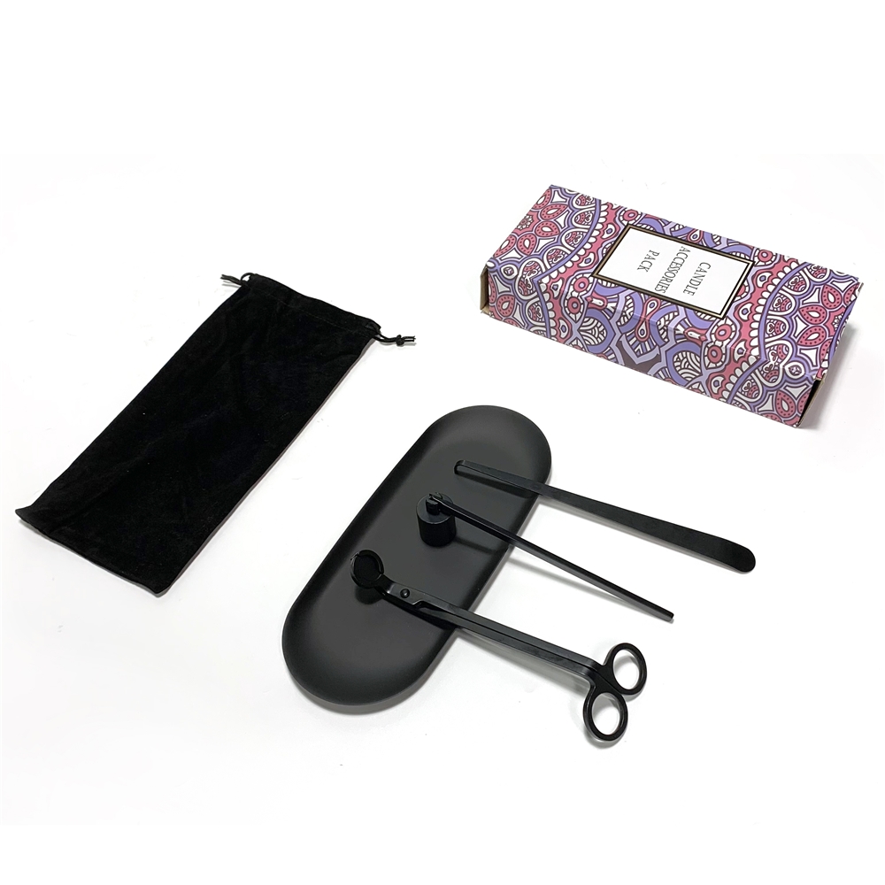 Оптовая продажа, 3 шт., розовое золото, матовый черный фитиль Snuffer Dipper, триммеры, набор для ухода за свечами