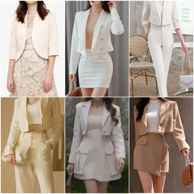 Blazer Rechte Gladde Jas Office Lady Style Jas Zakelijke Formele Kleding Tops Tweedehands Kleding