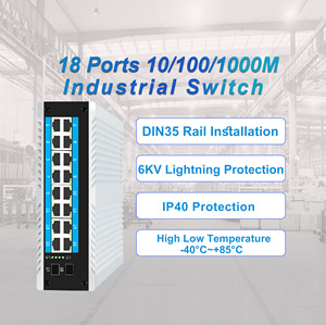 <span class=keywords><strong>16</strong></span>-poorts Gigabit industriële netwerkswitch, <span class=keywords><strong>2</strong></span> SFP-slots, RJ45-consolepoort, SNMP, QoS, VLAN-functies, 32 Gbps capaciteit, 24V industrieel - Product Image 2