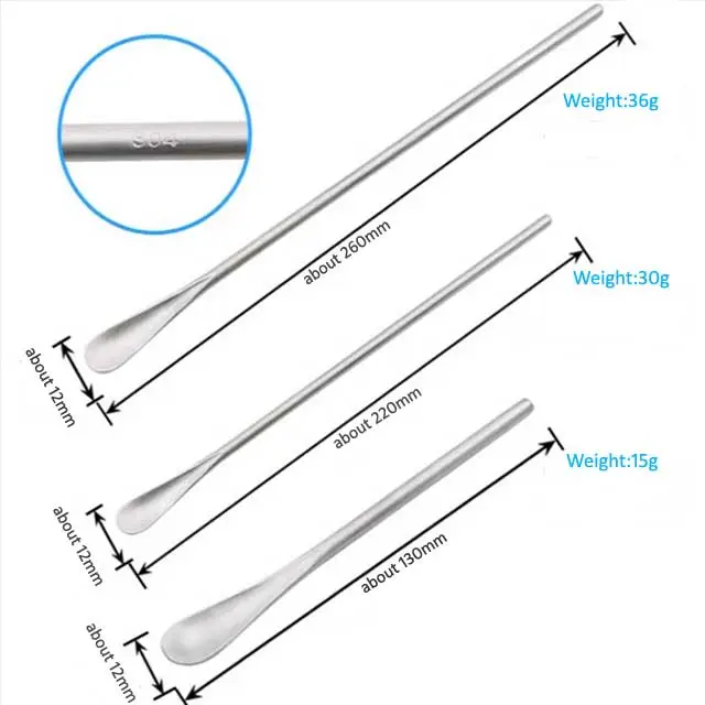 ช้อนสแตนเลสด้ามกลมแบบหนาช้อนยาหัวเดียว304ในห้องปฏิบัติการ