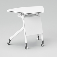 Table de bureau pliante moderne en bois avec roulettes et fonction extensible pour les réunions et la formation