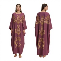 Robe longue ample de luxe imprimée pour femme, extensible dans les quatre sens, style Kaftan Abaya, tenue de détente, robe de couverture musulmane, à porter à l'extérieur comme vêtement de détente