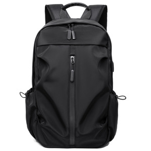 Laptop <b>Backpack</b> <b>Waterproof</b> Lightweight Unisex For Business Travel School Use Black Gray Blue Solid Color Interior Compartment - Product Image 3