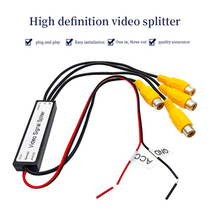 Répartiteur vidéo jaune de haute qualité 1 Point <span class=keywords><strong>3</strong></span> amplificateur vidéo de sortie pour accessoires vidéo d'appui-tête automobile - Product Image 4