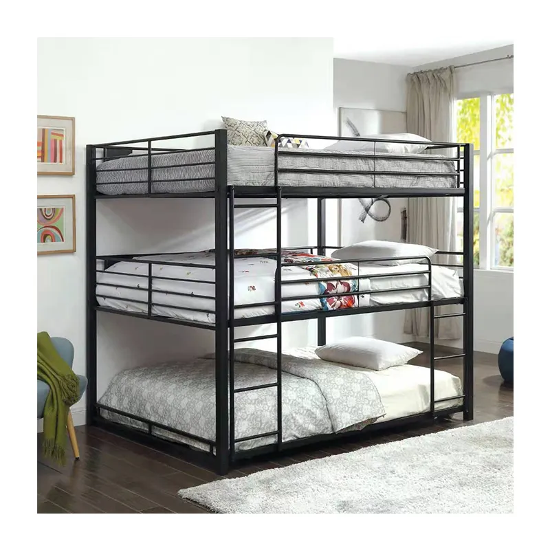 Новый дизайн, простота сборки 3 decker ярусов для тяжелых условий эксплуатации Тройная двухъярусная кровать, способный преодолевать Броды для взрослых, дети, для гостиницы и общежития
