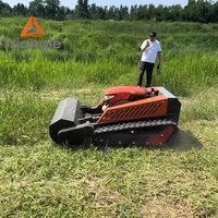 Tondeuse à gazon télécommandée robuste à moteur diesel 16HP 18HP, débroussailleuse sur chenilles CE/EPA/Euro 5