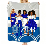 Nouvelle couverture en flanelle ZPB Zeta Phi Beta, douce, pour canapé, lit, maison, bureau, cadeau de Noël, personnalisez votre nom, motif, texte