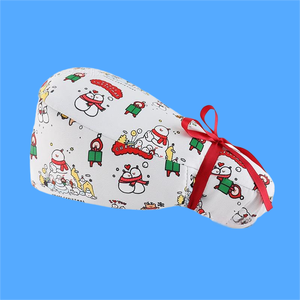 Bandeau respirant unisexe Bonnets de gommage dentaire imprimés mignons Bonnet de travail à nouer au dos Mignon multicolore respirant pour un usage quotidien - Product Image 2