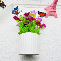 Orchidée et chrysanthème artificiels en pot, style bonsaï, pour la décoration intérieure européenne, faits à la main et réalistes dans un bassin à grain vertical