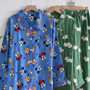 Neue Trendige Baumwoll-Pyjamas Loungewear-Set Weiches Schlafanzug-Set Damen Freizeit-Pyjamas mit Cartoon-Muster Damen-Nachtwäsche - Product Image 4