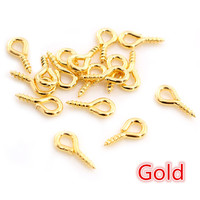 Lot de 200 mini-épingles à œil, crochets, œillets, vis filetées, 8 couleurs, fermoirs, crochets, accessoires pour la fabrication de bijoux DIY