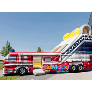 Toboggan aquatique gonflable pour excavateur, toboggan sec gonflable à double piste, idéal pour les garçons, toboggan gonflable pour fête d'enfants, toboggan de parc gonflable - Vente chaude - Product Image 4