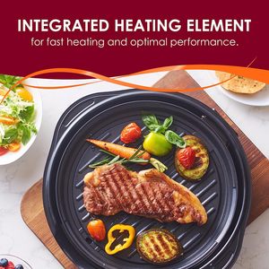 Pemanggang Listrik Baja Tahan Karat Aluminium <span class=keywords><strong>Pan</strong></span> PTFE Interior Anti Lengket Kontrol Suhu Kaca Probe 1600W Tanpa Asap Mekanis - Product Image 6