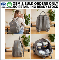 Hochwertiger Windelrucksack aus Synthetischem Mikrofaserleder Vielseitige Große Kapazität Mami-Tasche Private Label Kundenspezifische Bestellung Hersteller