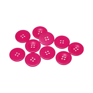 HARFINGTON 10 pièces Boutons ronds en résine à 4 trous de 48L (1-1/4 po / 30 mm) pour la couture, le remplacement d'articles artisanaux, les manteaux, les vêtements, le bricolage, couleur Rose Rouge - Product Image 1