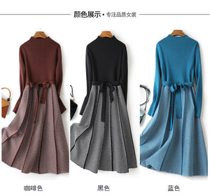 Luxury Jacquard Long Knit Women Maxi maglione Dress <span class=keywords><strong>dolcevita</strong></span> A Line Dresses Christmas Party Midi Dress Vestidos - Product Image 6