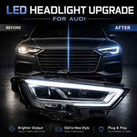Ensemble de phares LED BK pour Audi A3 2014-2016, lentille de projecteur DRL haut de gamme, clignotant séquentiel, plug and play