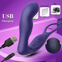 Masseur de prostate vibrant, stimulateur anal, anneau pénien pour le contrôle de l'éjaculation, jouet sexuel pour homme