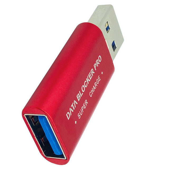Custom Logo USB Data Blocker Aluminum Alloy Shell USB Type C Port Blocker for Laptop Data Protection OTP Included AC Output Type