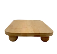 Plateau surélevé moderne en bambou avec pieds sphériques, support décoratif pour organisateur de comptoir, présentoir de plantes et de bougies – Vente directe usine