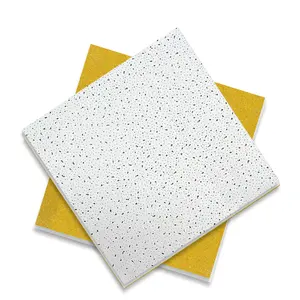 Matériaux de décoration intérieure blancs de haute qualité panneau de fibres minérales acoustique de faux plafond pour appartement moderne 600X600mm
