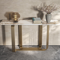 Table console en acier inoxydable de style italien moderne et contemporain, pour hôtel et salon