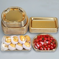185*155*20mm Gouden Wegwerp Halvemaanvormige PET UV-gecoate Verpakkingen met Aangepast Logo Groothandel Vlees Fruit Groenten Bakjes
