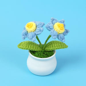 Narciso en maceta tejido a mano Decoración de mesa Día del maestro Día DE LA MADRE Regalo de cumpleaños Uionen 1457 - Product Image 6