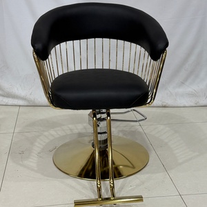 Fauteuil de Barbier Ergonomique Inclinable avec Coussin en Mousse Épaisse, Repose-Pieds Antidérapant Durable et Cadre Métallique Antirouille pour Salon de Coiffure - Product Image 1