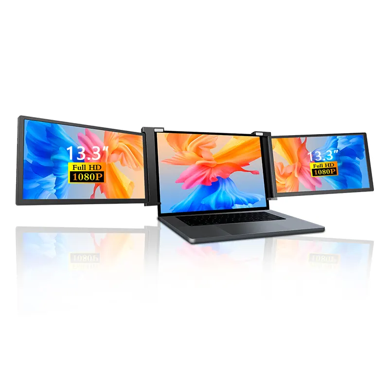 1920*1080 de alta resolución de 13,3 pulgadas triple Monitor Lcd tipo-C pantalla dual 1080P IPS pantalla de ordenador portátil de extensión