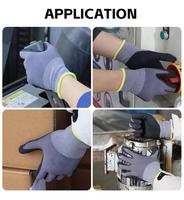 Gants de travail en nylon et spandex 15G, enduits de nitrile NBR micro-mousse, pour l'assemblage automobile de précision